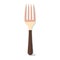 Elegant Cutlery Icon: Vector Illustration in Orange and Brown