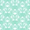 Elegant damask mint seamless vector background with delicate swirl