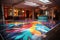 elegant dance floor with salsa dance-themed decorations