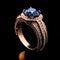Elegant and decorated sapphire ring.
