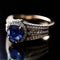 Elegant and decorated sapphire ring.