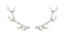 Elegant deer or reindeer antlers hand drawn with contour lines on white background. Detail of forest animal`s body