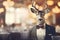 Elegant Deer in Suit at a Fancy Restaurant, AI Generated