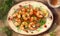 An elegant and delicious plate of garlic shrimp with parsley, healthy and protein-rich food. Generative AI