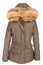 Elegant designer fur lined ladies winter jacket