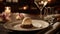 Elegant dessert presentation with chocolate cookie and vanilla ice cream