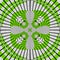 Elegant diagonal rotate kaleidoscope cross or tatoo in going green, effect of pixelisation