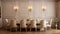 An elegant dining room with a plain wall HD image white color aesthetics