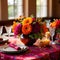 Elegant dinner setting arrangement for fancy special occasion such as wedding