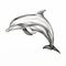 Elegant Dolphin Art: Detailed Pencil Drawing On White Background