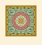 Elegant drapery tile design, floral elements