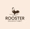 Elegant drawing vector rooster logo design inspiration Stock Vector. Chicken Cock Livestock farm Logo Icon Silhouette