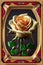 Elegant Dutch Rose with Stem on Soft Blurred Background