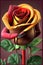 Elegant Dutch Rose with Stem on Soft Blurred Background