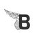 Elegant dynamic letter B with wing. Linear design. Can be used for any transportation service or in sports areas. Vector