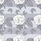 Elegant and dynamic stylized roses seamless pattern design in shades of grey.