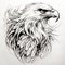 Elegant Eagle Tattoo Drawing On White Background