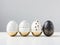 Elegant Easter Eggs on Grey Background