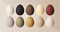 Elegant Easter eggs in neutral warm tones