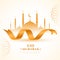 elegant eid mubarak wishes card for ribbon design