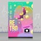 Elegant electronic music RETRO festival flyer in creative style with modern sound wave shape design