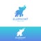 Elegant Elephant Animal Design with Water Spray Logo Concept