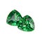 Elegant emerald green stone diamond jewelry on the white