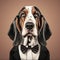 Elegant And Emotive Basset Hound Portrait In The Style Of Cyril Rolando