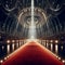 Elegant Empty Red Carpet: Illuminated Fashion Runway\\\