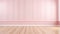 Elegant empty room with pink tall walls. Frame wall molding decorating. Wooden floor. Copy space. Generative AI