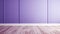 Elegant empty room with purple tall walls. Frame wall molding decorating. Wooden floor. Copy space. Generative AI