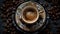 Elegant Espresso: Vintage Cups, Rich Aroma
