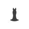 Elegant evening dress vector icon