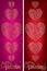 Elegant filigree heart Valentine`s Day banners