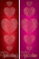 Elegant filigree heart Valentine`s Day banners