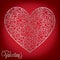 Elegant filigree heart Valentine`s Day card