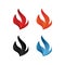 Elegant flame icon set