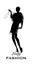 Elegant flapper. Stylish woman silhouette wearing 20`s style