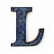 Elegant Floral Decorated Indigo Wood Letter J