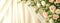 Elegant floral wedding backdrop with ivory drapery. copy space