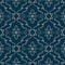 Elegant flourish seamless pattern. Pale pink curved lines on dark blue background