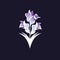 Elegant Flower Logo With Purple Flowers On Dark Background