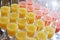 Elegant flutes of fresh orange juice