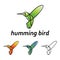 Elegant Flying Hummingbird Colibri Logo Symbol Isolated