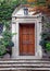 Elegant front door with ivy