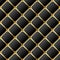 Elegant geometric black and white 3d waffle seamless pattern. Ornamental surface rhombus background. Modern repeat abstract