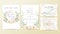 Elegant Geometric floral frame wedding invitation cards template set