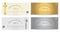 Elegant gift voucher or gift card in gold and silver tone