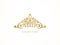 Elegant glitter gold tiara logo on white background.