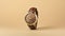 Elegant Gold And Brown Watch With Photorealistic Renderings